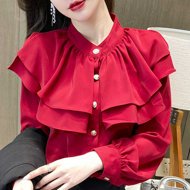 Long Sleeve Ruffles Chiffon Blouse Shirt Women Tops Female Top Blouse Women Blusas Mujer De Moda Women Blouses Blusa E431 210602, White
Long Sleeve Ruffles Chiffon Blouse Shirt Women Tops Female Top Blouse Women Blusas Mujer De Moda Women Blouses Blusa E431 210602, White