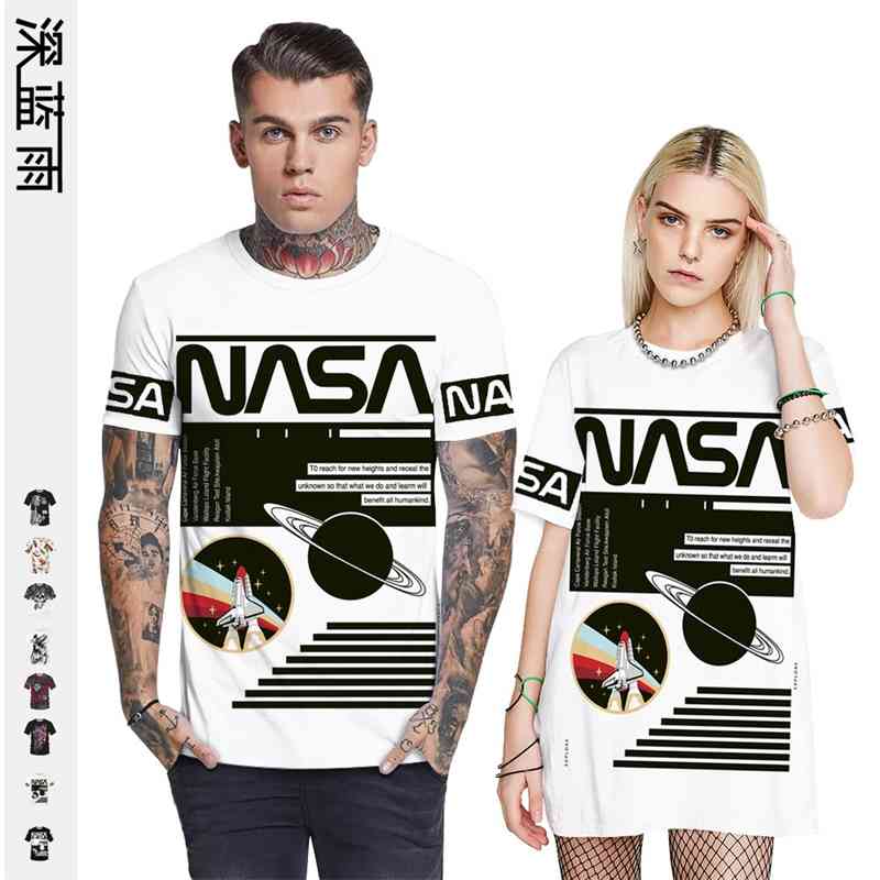 NASA printed couple top fashion crew neck T-shirt summer short sleeve Pullover, Bstb036
NASA printed couple top fashion crew neck T-shirt summer short sleeve Pullover, Bstb036