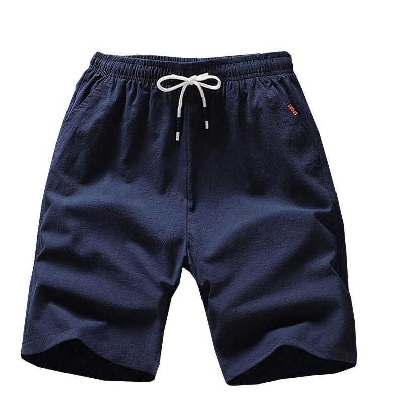 Summer Men's Fashion Cotton Casual Shorts Men Drawstring Waist Black Khaki Men Shorts Big Size Men 4XL 5XL 210528