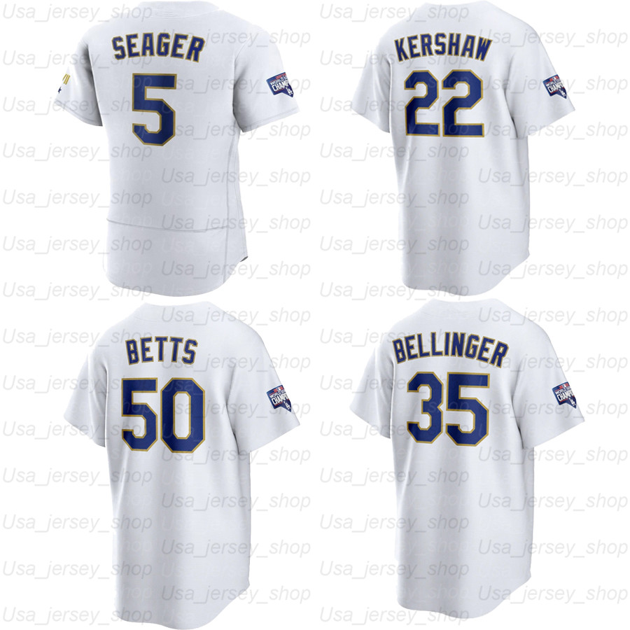 2021 Golden Champion Baseball Jerseys 50 Mookie Betts 5 Corey Seager 35 Cody Bellinger 22 Clayton Kershaw, Blue;black
2021 Golden Champion Baseball Jerseys 50 Mookie Betts 5 Corey Seager 35 Cody Bellinger 22 Clayton Kershaw, Blue;black