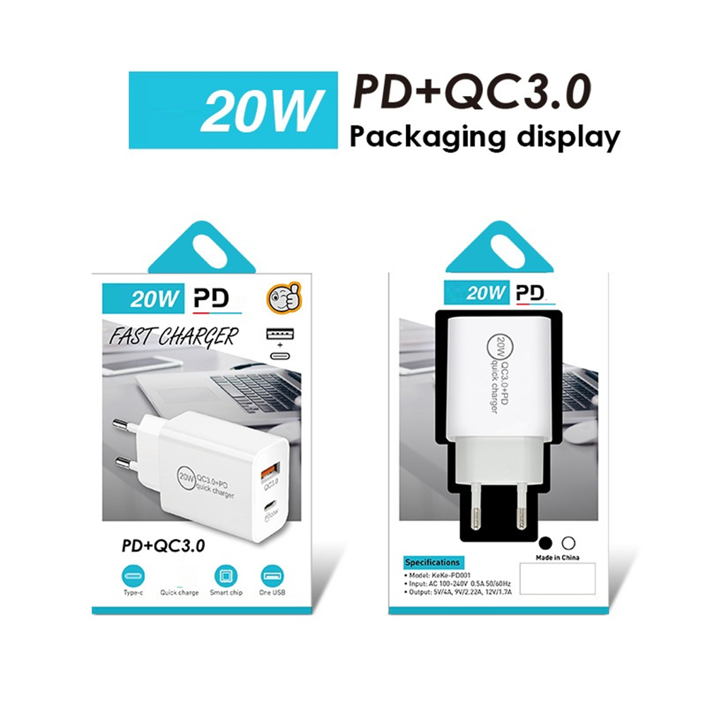 Quick type c USb-C Charger QC3.0 20W PD USB-C EU US UK Travel Wall Chargers Adapter For Iphone 11 12 13 14 Samsung Lg android phone With Retail Box