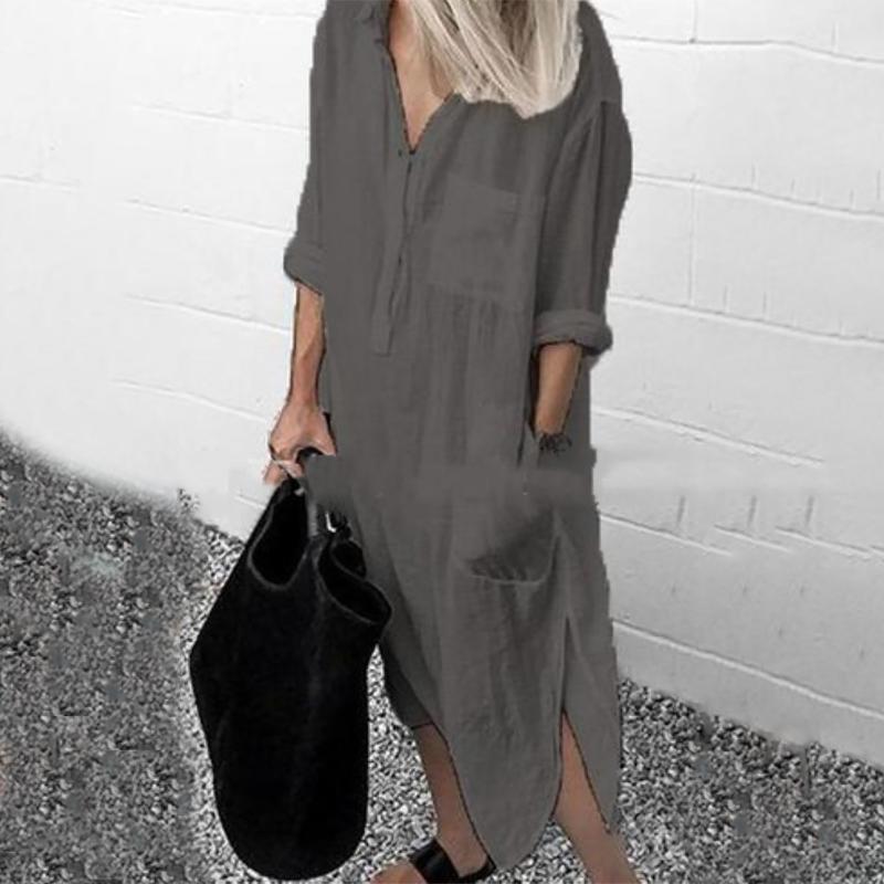 Casual Dresses Woman Long Shirt Dress Cotton Korean Clothing White Boho Beach Big Maxi Blue Summer 2021 Autumn Oversized Pure