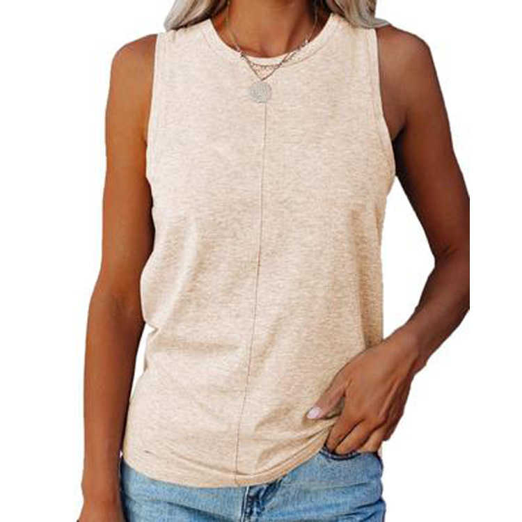 Summer Female Round Neck Sleeveless Loose Tanks Ladies Black Spandex Tank Top Streetwear Fashion 90s Women's Plus Size Clothing 210604
