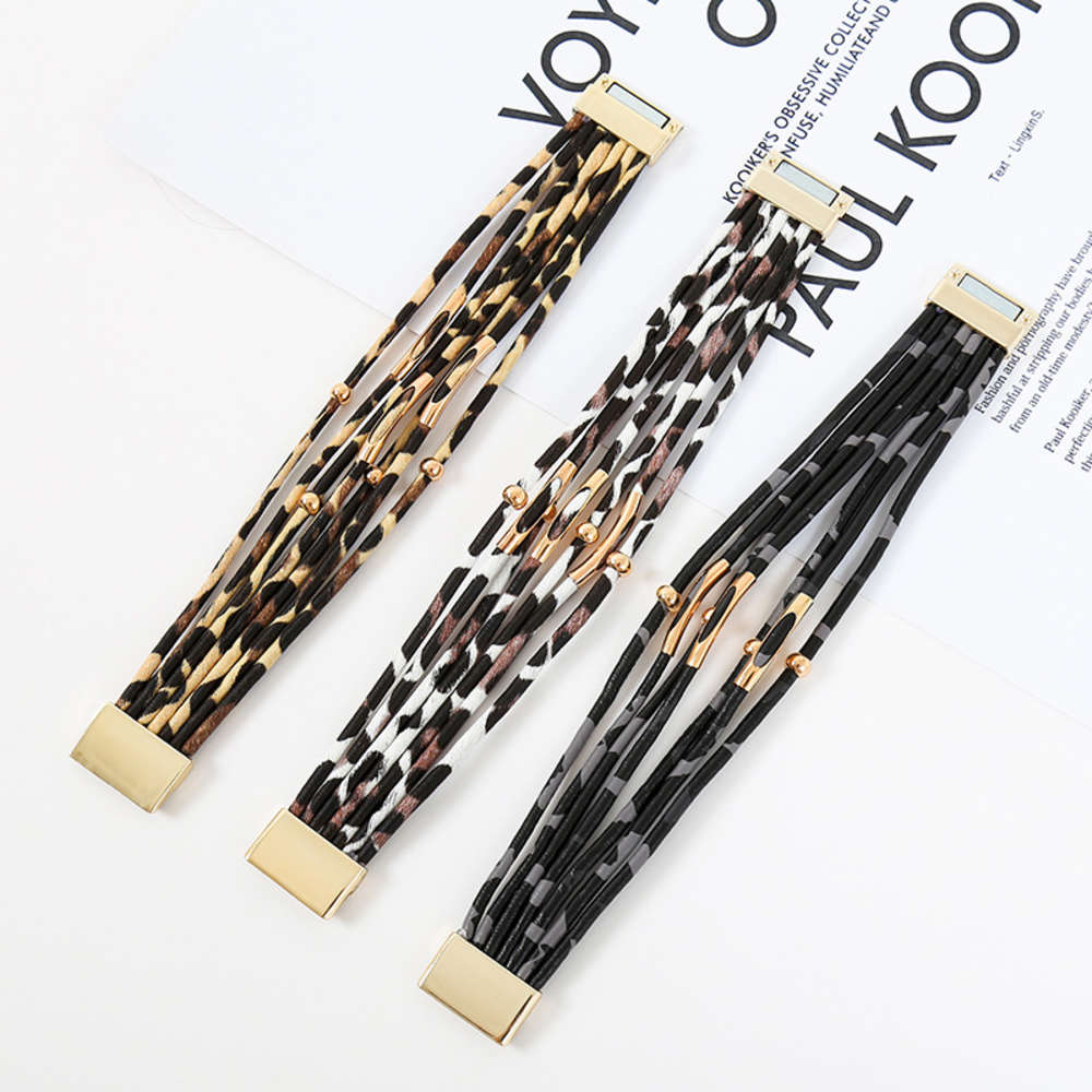bracelet Women's magnet Buckle leopard pattern bracelet small commodity Leather Bracelet copper tube, Golden;silver
bracelet Women's magnet Buckle leopard pattern bracelet small commodity Leather Bracelet copper tube, Golden;silver