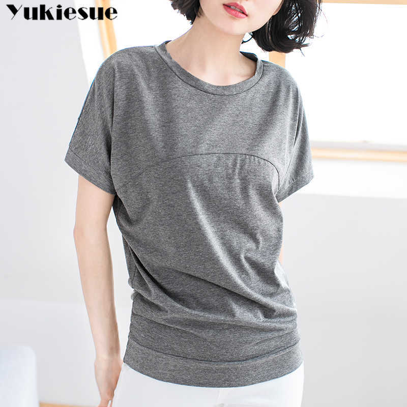 Female T-shirt Women Tops Summer Cotton loose T-Shirts For Black gray Plus Size Tshirt Short Sleeve T Shirts 210608
Female T-shirt Women Tops Summer Cotton loose T-Shirts For Black gray Plus Size Tshirt Short Sleeve T Shirts 210608