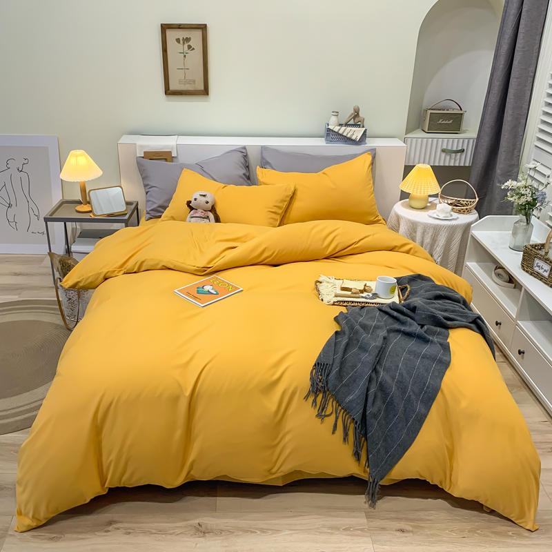 Bedding Sets Yellow Color Set Single Queen King Size Bedclothes For Bedroom Plain Dyed Minimalist Style Duvet Cover, Huizi
Bedding Sets Yellow Color Set Single Queen King Size Bedclothes For Bedroom Plain Dyed Minimalist Style Duvet Cover, Huizi