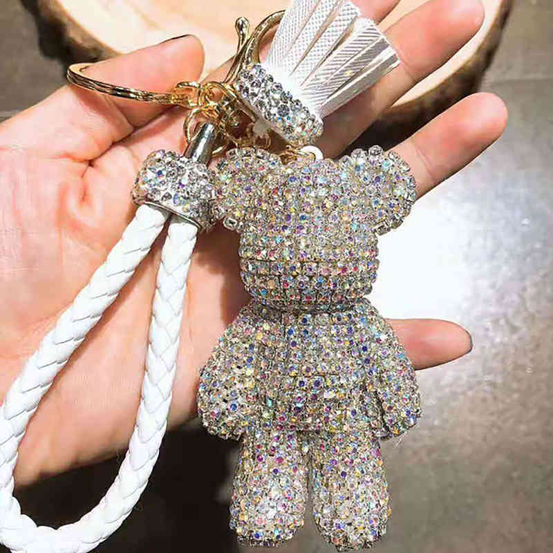 Diamond Studded Violent Bear Key Chain Pendant Car Claw Little Luggage Lovely Gift