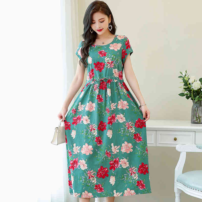 Summer Beach Dress Woman Dresses Plus Size Women Floral Sunflower Dress print Ladies Backless Party Dress Female vestidos 210409
