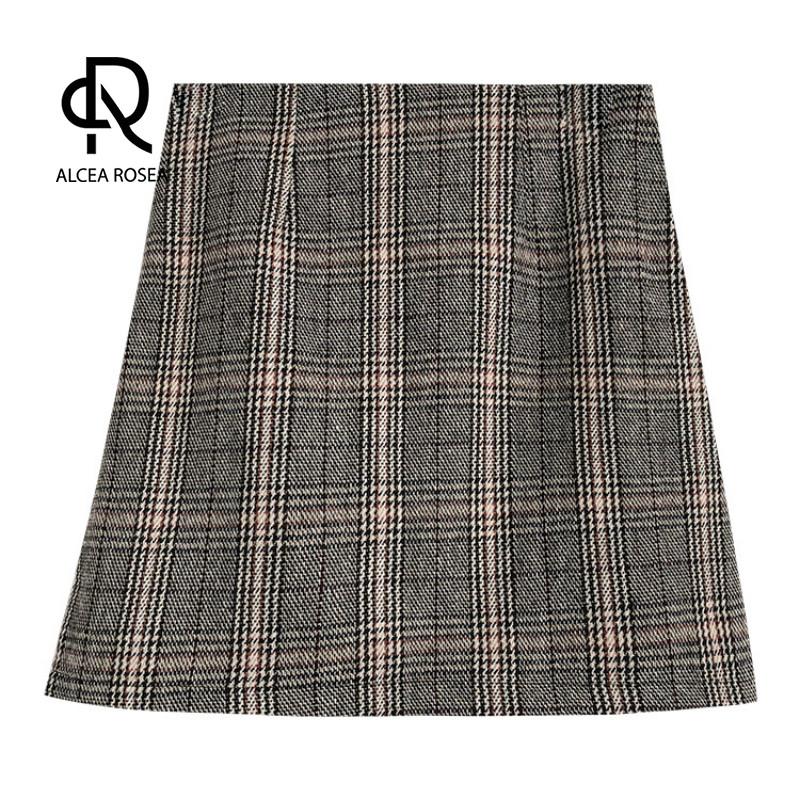 Skirts Alcea Rosea Plaid Skirt For Women A-Line Mini Above Knee England Style High Waist 2021 Autumn AR1353, Khaki
Skirts Alcea Rosea Plaid Skirt For Women A-Line Mini Above Knee England Style High Waist 2021 Autumn AR1353, Khaki