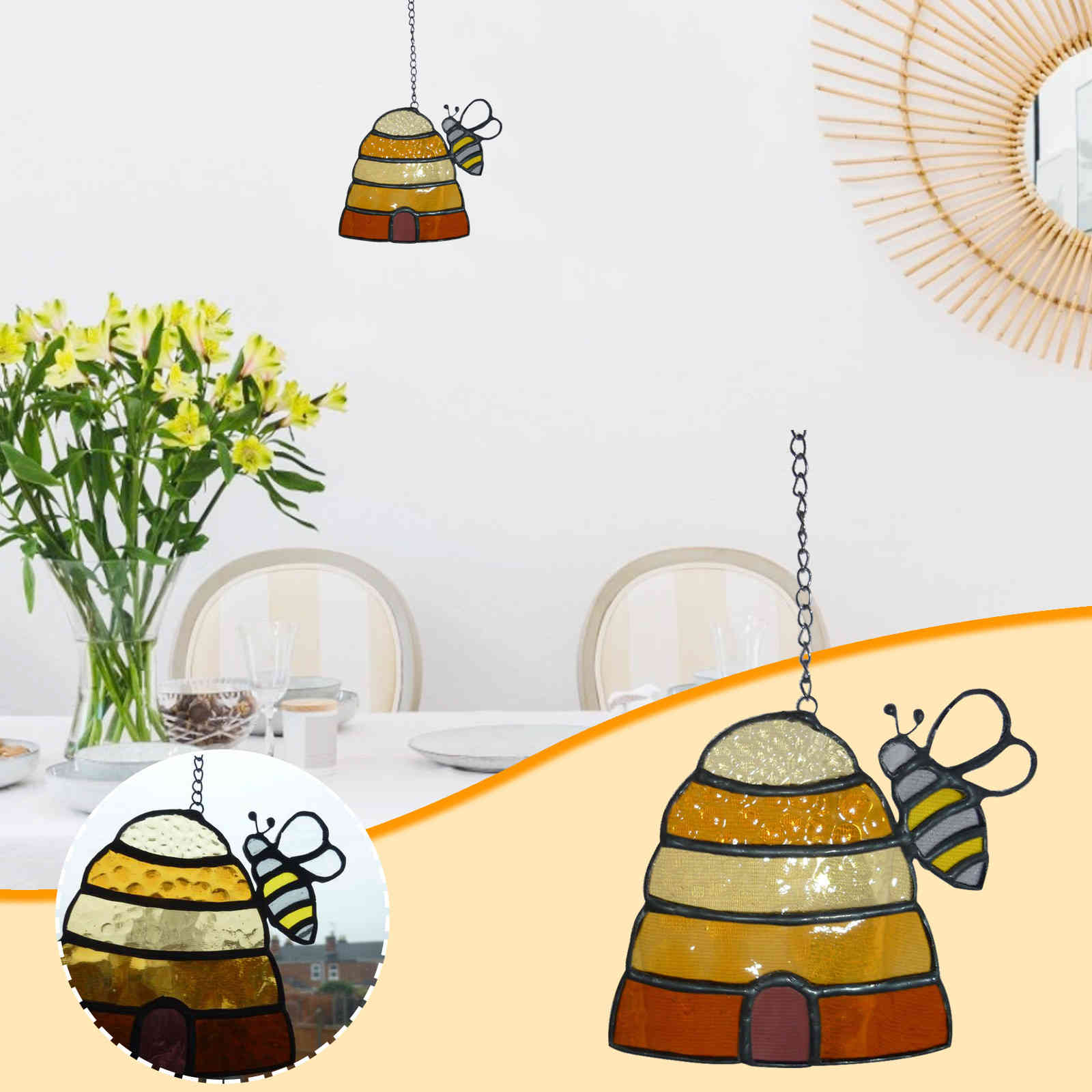 Bee day sign hanging decorationon sign interior handcrafted outdoor door hanging window listing family garden pendant