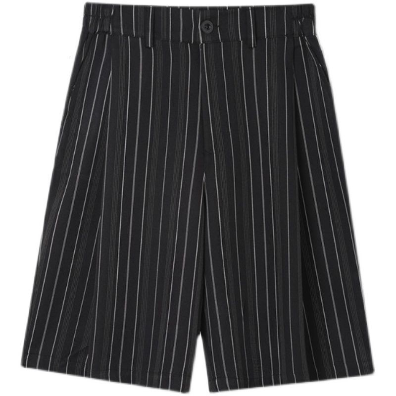 IEFB Summer Men's Bottoms Fashionable Striped Suit Shorts Man's Casual Elastic Wist Loose Knee Length Pants 9Y7058 210524
