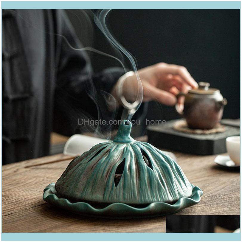 Fragrance Fragrances Décor & Gardenfragrance Lamps Backflow Incense Burner Stick Holder Home Buddhism Decoration Coil Lotus Censer Ceramics от DHgate WW