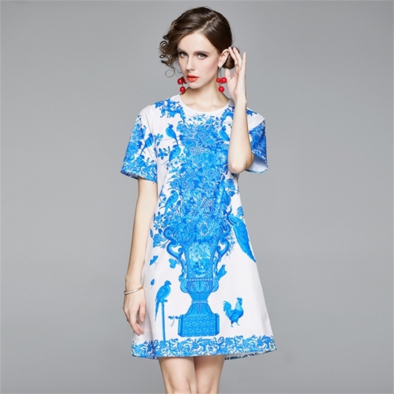 Fashion Elegant Mini Short Party Dress Women Summer Designer Baroque Print Dresses 210602, Blue
Fashion Elegant Mini Short Party Dress Women Summer Designer Baroque Print Dresses 210602, Blue