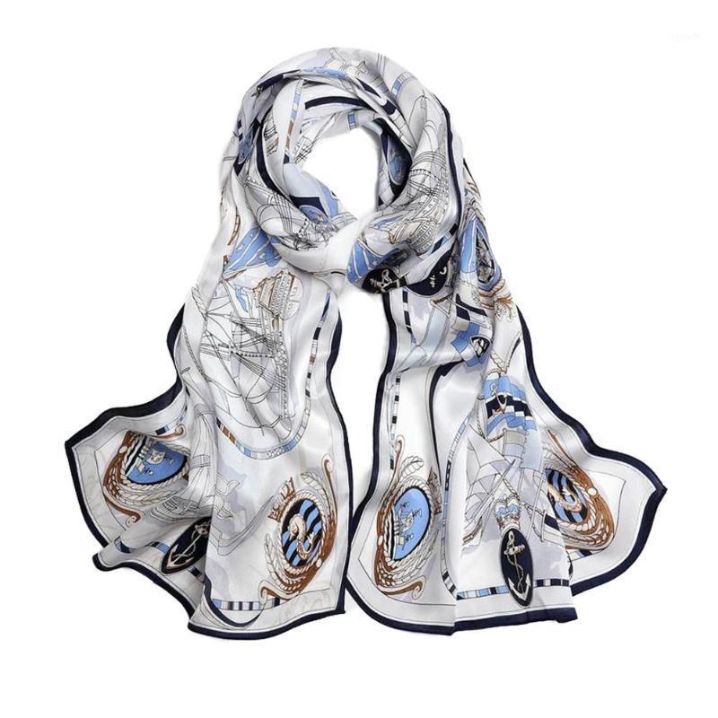 Scarves Vintage 100% Silk Scarf Long Shawl Wraps Women's Sunscreen Cape Party Accessories Nautical Blueprint Shiny Smooth 175*55CM, Blue;gray
Scarves Vintage 100% Silk Scarf Long Shawl Wraps Women's Sunscreen Cape Party Accessories Nautical Blueprint Shiny Smooth 175*55CM, Blue;gray