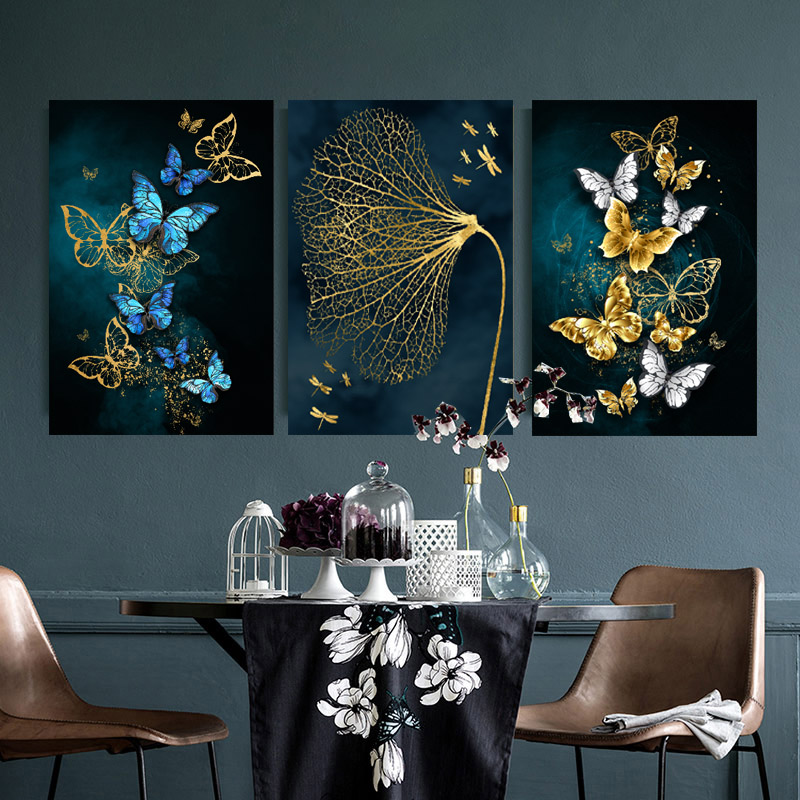 Modern Large Size Abstract Butterfly Poster Canvas Painting Wall Art Beautiful Animal Pictures HD Printing For Living Room Decor