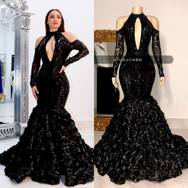 2022 Black Tiered Skirts Prom Dresses African High Neck 3D Lace Flowers Sequined Evening Gowns Plus Size Reflective Dress, Daffodil
2022 Black Tiered Skirts Prom Dresses African High Neck 3D Lace Flowers Sequined Evening Gowns Plus Size Reflective Dress, Daffodil