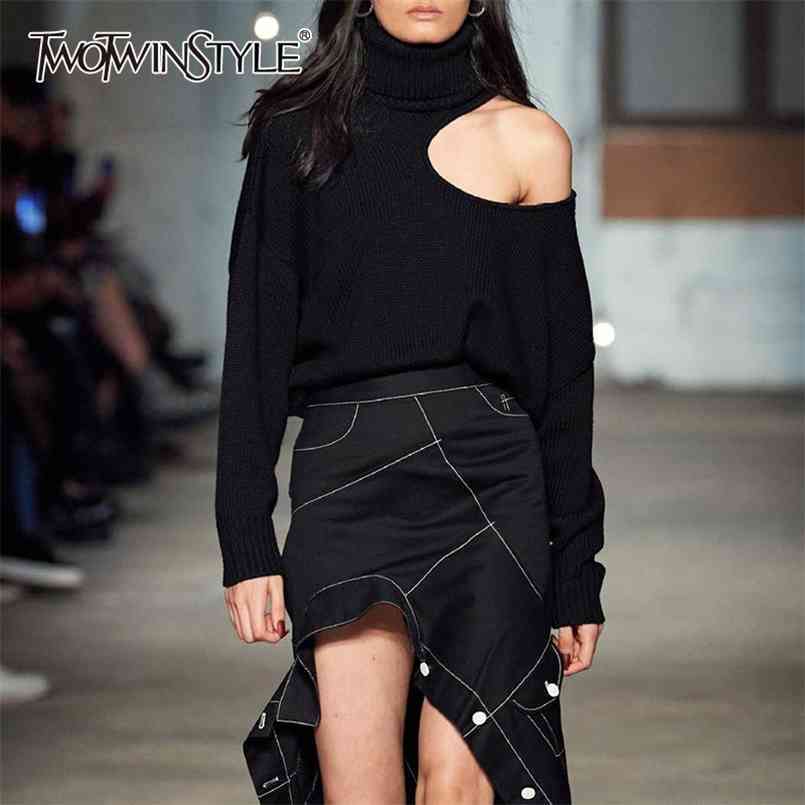 Black Off Shoulder Sweater For Women Turtleneck Long Sleeve Hollow Out Sweaters Female Fashion Clothing 210524
Black Off Shoulder Sweater For Women Turtleneck Long Sleeve Hollow Out Sweaters Female Fashion Clothing 210524