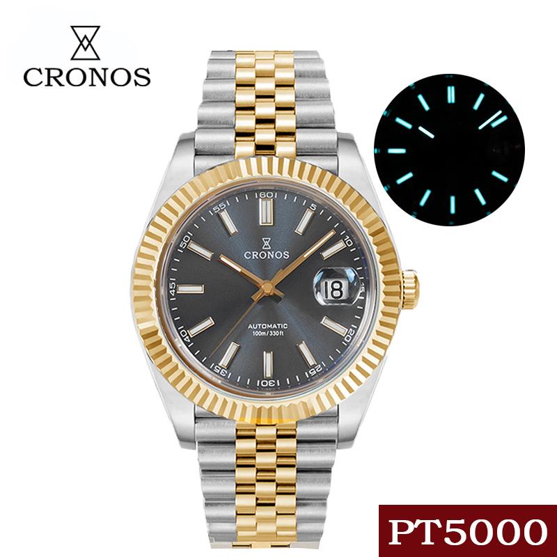 Wristwatches Cronos Luxury 40mm Automatic Mechanical Men's Watch Sapphire Luminous Calendar Men Watches Stainless Steel Business Reloj Hombr, Blue pt5000
Wristwatches Cronos Luxury 40mm Automatic Mechanical Men's Watch Sapphire Luminous Calendar Men Watches Stainless Steel Business Reloj Hombr, Blue pt5000