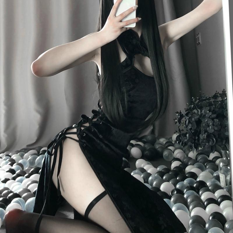 Women's Sleepwear Retro Cheongsam Nightgowns Woman High Open Fork Cosplay Costume Erotic Anime Sexy Lingerie Dress Lace Outfit Fancy Slim Un, Black
Women's Sleepwear Retro Cheongsam Nightgowns Woman High Open Fork Cosplay Costume Erotic Anime Sexy Lingerie Dress Lace Outfit Fancy Slim Un, Black