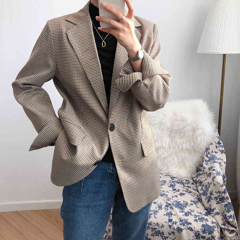 Women's Suits & Blazers Autumn Vintage Coat Classic Single-breasted Long Sleeve Chic Loose Tops Femme Outwear PLGC, Coffee
Women's Suits & Blazers Autumn Vintage Coat Classic Single-breasted Long Sleeve Chic Loose Tops Femme Outwear PLGC, Coffee
