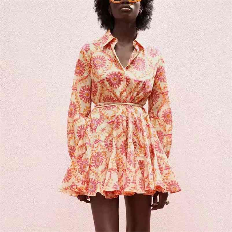 women print dress summer Lapel single-breasted printed mini fashion female 210524, Blue
women print dress summer Lapel single-breasted printed mini fashion female 210524, Blue