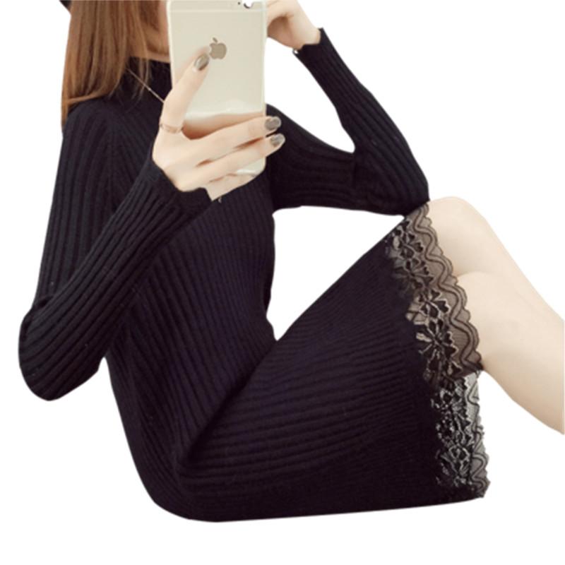 Casual Dresses Autumn Winter Turtleneck Sweater Dress Women Beading Knitted Warm Pullover Lace Knitting Vestidos PZ034, Black;gray
Casual Dresses Autumn Winter Turtleneck Sweater Dress Women Beading Knitted Warm Pullover Lace Knitting Vestidos PZ034, Black;gray