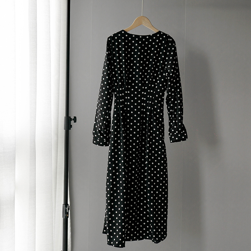 2021lizkova white dot print chiffon dress women long sleeve elastic waist robe 2021 spring female o-neck lantern sleeve vestio ni001, Black;gray
2021lizkova white dot print chiffon dress women long sleeve elastic waist robe 2021 spring female o-neck lantern sleeve vestio ni001, Black;gray