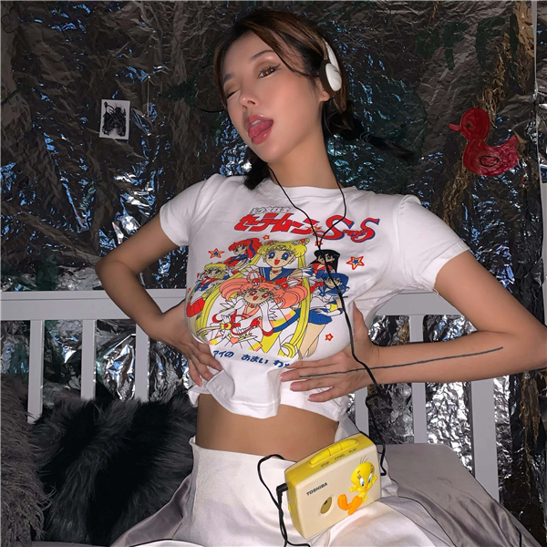 sailor moon Print Harajuku goth Female women t shirts Kawaii Short Anime Tee HipHop Summer Streetwear crop Tops, White
sailor moon Print Harajuku goth Female women t shirts Kawaii Short Anime Tee HipHop Summer Streetwear crop Tops, White