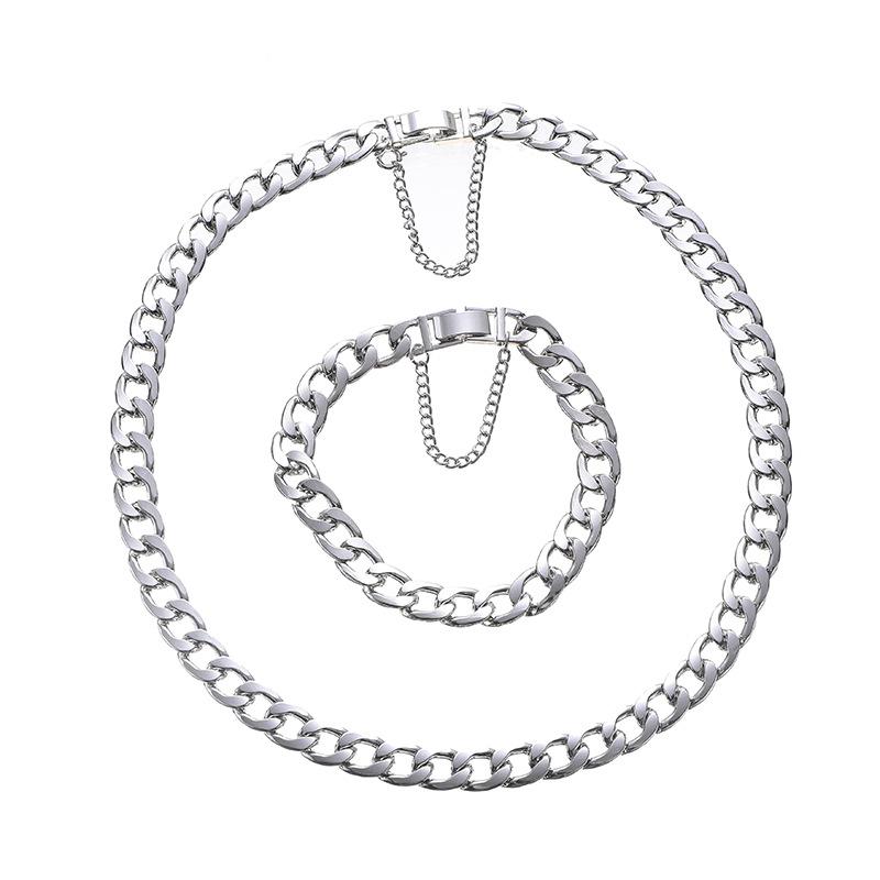 Chains 7Rings Trendy Hip- Style Fashion Stainless Steel Chain Necklace And Bracelet For Women Men Student Jewelry Accessories Gifts
Chains 7Rings Trendy Hip- Style Fashion Stainless Steel Chain Necklace And Bracelet For Women Men Student Jewelry Accessories Gifts