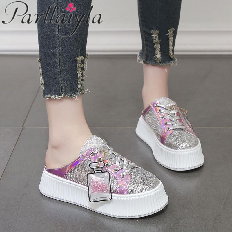 Slippers Summer Women Platform Wedge Heel Woman Shoes Ladies Flip Flops Bling Mesh Cloth Slides High Heels Mules Female 4.5CM, Black
Slippers Summer Women Platform Wedge Heel Woman Shoes Ladies Flip Flops Bling Mesh Cloth Slides High Heels Mules Female 4.5CM, Black