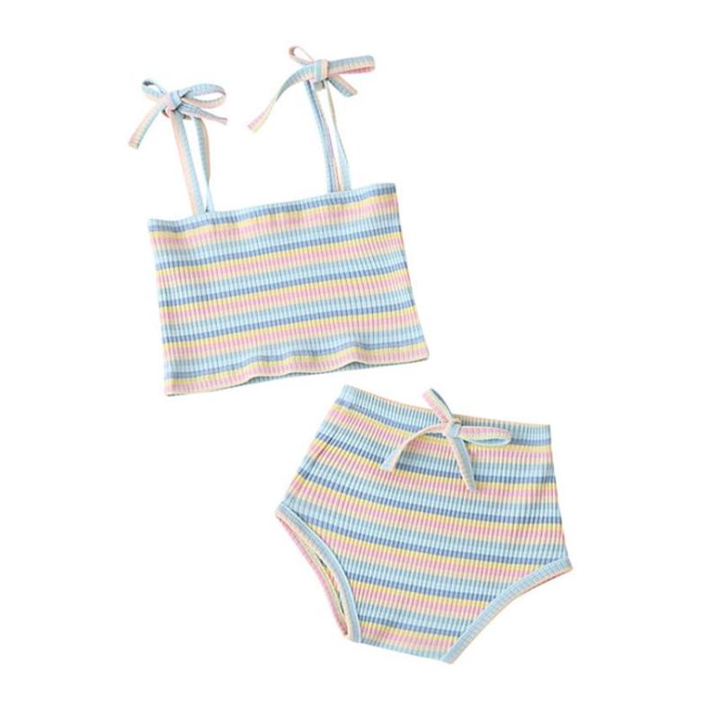 Clothing Sets 2Pcs Toddler Summer Tracksuit Stripe Tied Spaghetti Straps Vest + High-Waist Pantie Suit For Baby Girls, 0-18 Months, 3 Colors, Pink
Clothing Sets 2Pcs Toddler Summer Tracksuit Stripe Tied Spaghetti Straps Vest + High-Waist Pantie Suit For Baby Girls, 0-18 Months, 3 Colors, Pink