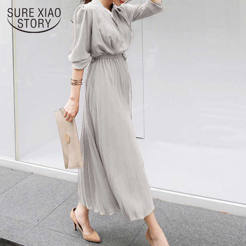 Autumn Single Breasted Chiffon Dress Women Pleated Dresses Full Sleeve Slim Waist A-line Vestidos Casual Long Dress 12377 210527, Navy
Autumn Single Breasted Chiffon Dress Women Pleated Dresses Full Sleeve Slim Waist A-line Vestidos Casual Long Dress 12377 210527, Navy