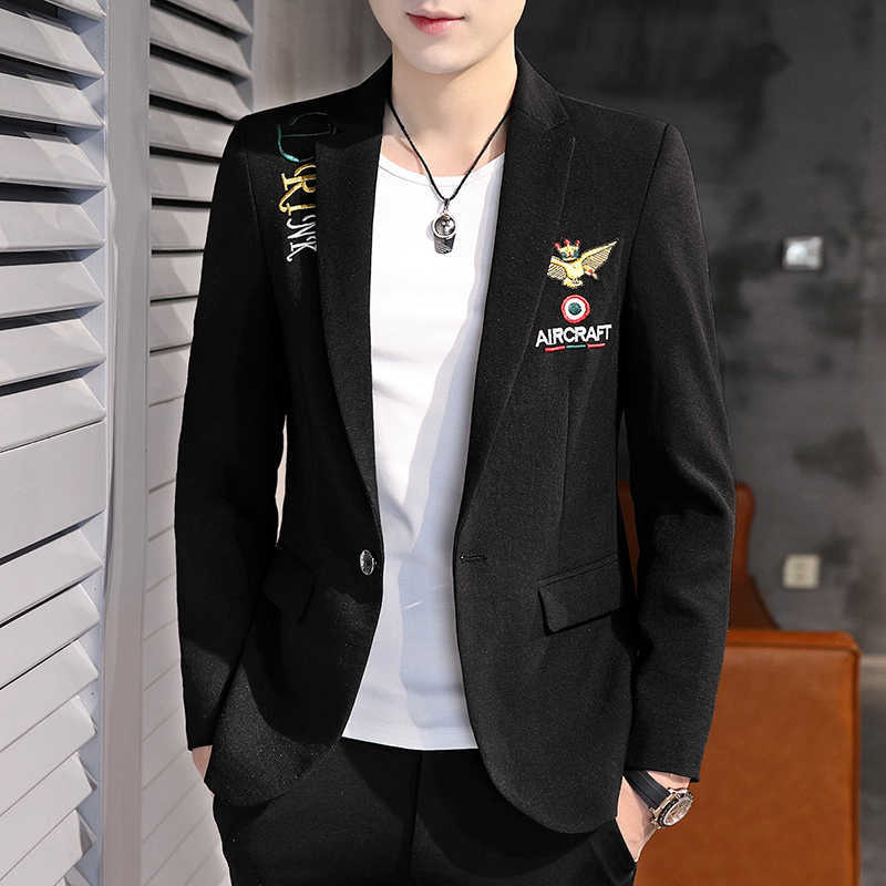 Embroidery Men Blazers Slim Fit Casual Suit Jackets Black Wedding Business Blazer Masculino Autumn men clothing Costume Homme 210527, Blue
Embroidery Men Blazers Slim Fit Casual Suit Jackets Black Wedding Business Blazer Masculino Autumn men clothing Costume Homme 210527, Blue
