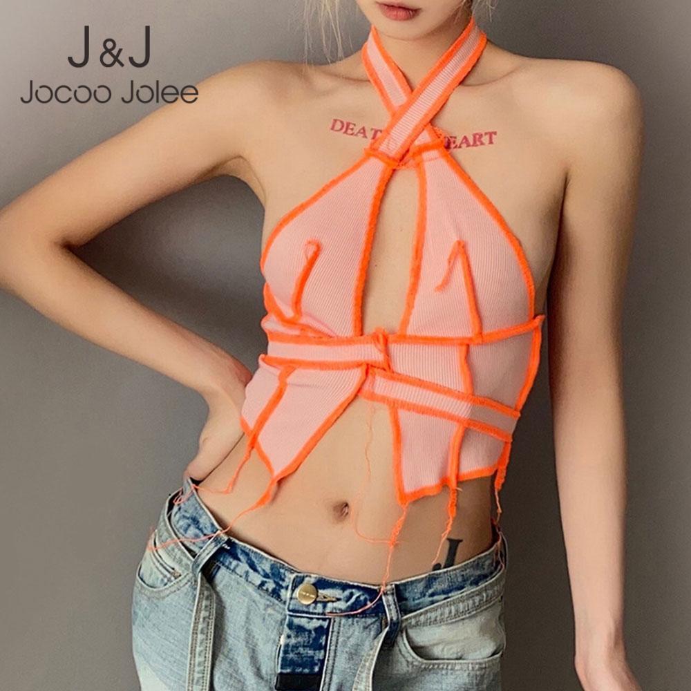 Jocco Jolee Women Summer Patchwork Hollow Sexy Backless Halter Tank Top Knit Banadge Bright Line Decoration Camis Party Club 210518, Orange
Jocco Jolee Women Summer Patchwork Hollow Sexy Backless Halter Tank Top Knit Banadge Bright Line Decoration Camis Party Club 210518, Orange