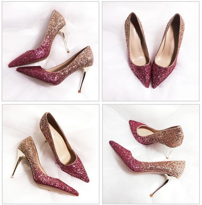 Dress Shoes Gold Rose Woman High Heels Pumps Bling Paillette Stiletto Brides Maid Slip-on Female Wedding, As picture
Dress Shoes Gold Rose Woman High Heels Pumps Bling Paillette Stiletto Brides Maid Slip-on Female Wedding, As picture