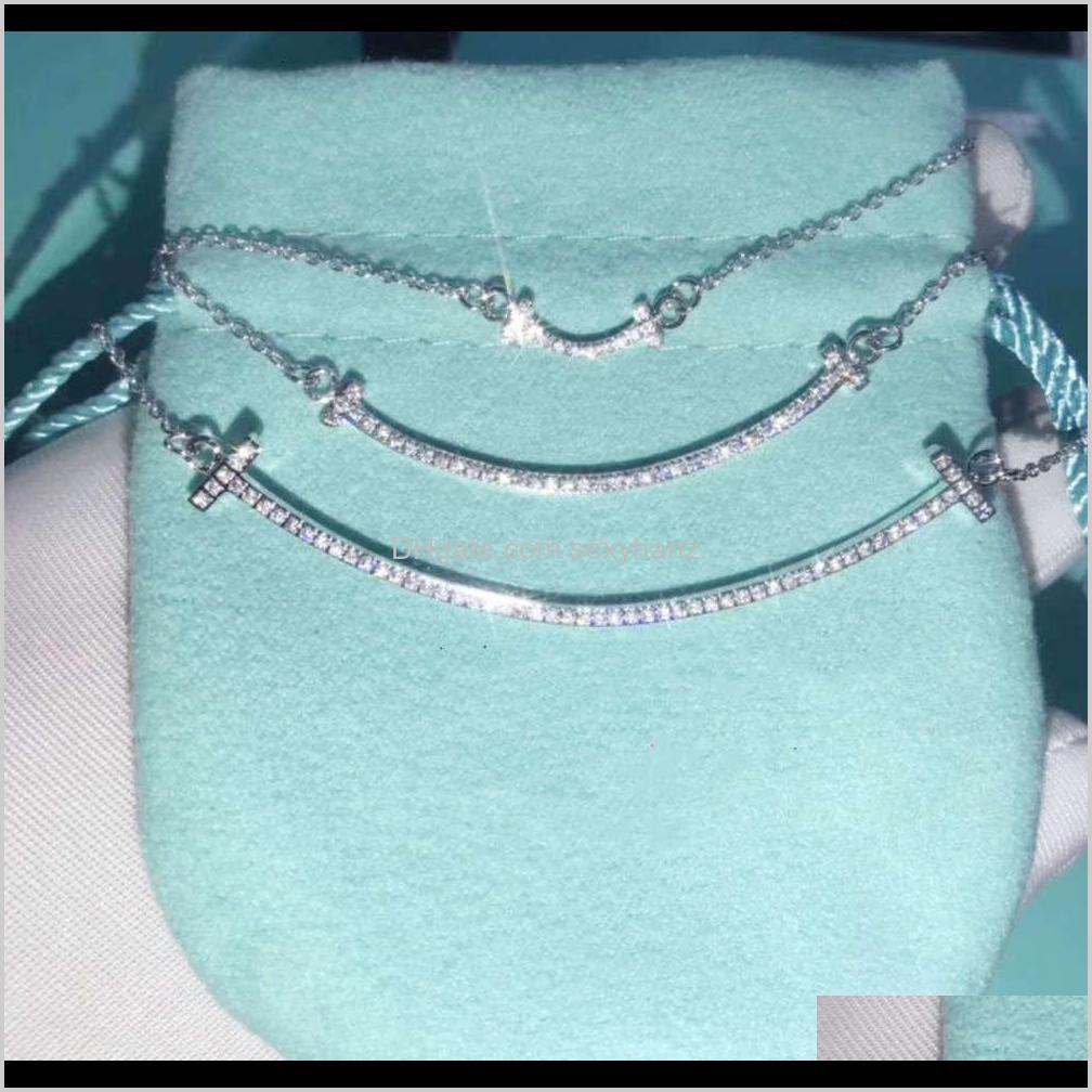 Pendant Necklaces & Jewelry Drop Delivery 2021 Pendants Smile S925 Sier Necklace Smooth Diamond T-Shaped Clavicle Chain Plated With 18K Rose, Silver
Pendant Necklaces & Jewelry Drop Delivery 2021 Pendants Smile S925 Sier Necklace Smooth Diamond T-Shaped Clavicle Chain Plated With 18K Rose, Silver