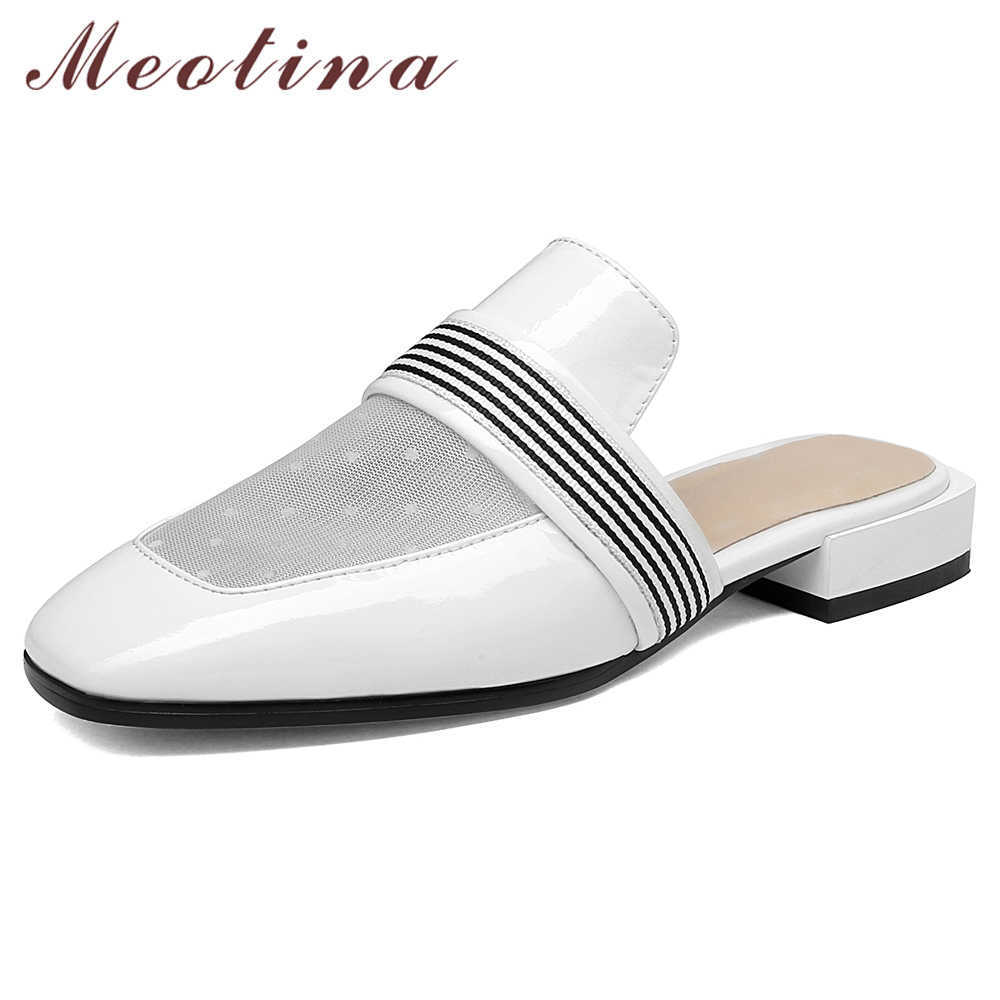 Meotina Summer Slippers Women Shoes Natural Genuine Leather Flat Mules Shoes Cutout Square Toe Slides Female White Size 34-40 9 210608, Black
Meotina Summer Slippers Women Shoes Natural Genuine Leather Flat Mules Shoes Cutout Square Toe Slides Female White Size 34-40 9 210608, Black
