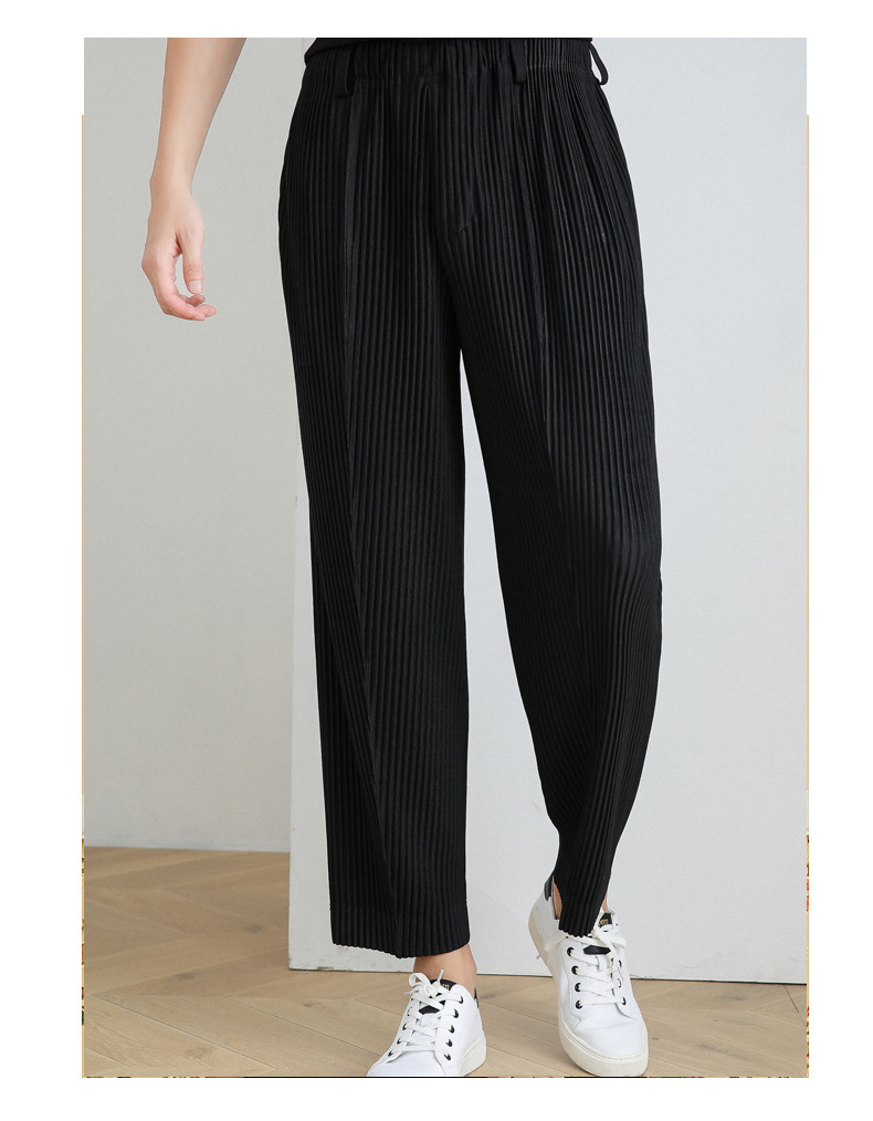 IEFB /men's wear autumn pleated trousers loose all-match ankle straight handsome casual pants male fashionable 9Y3848 JF147 210524