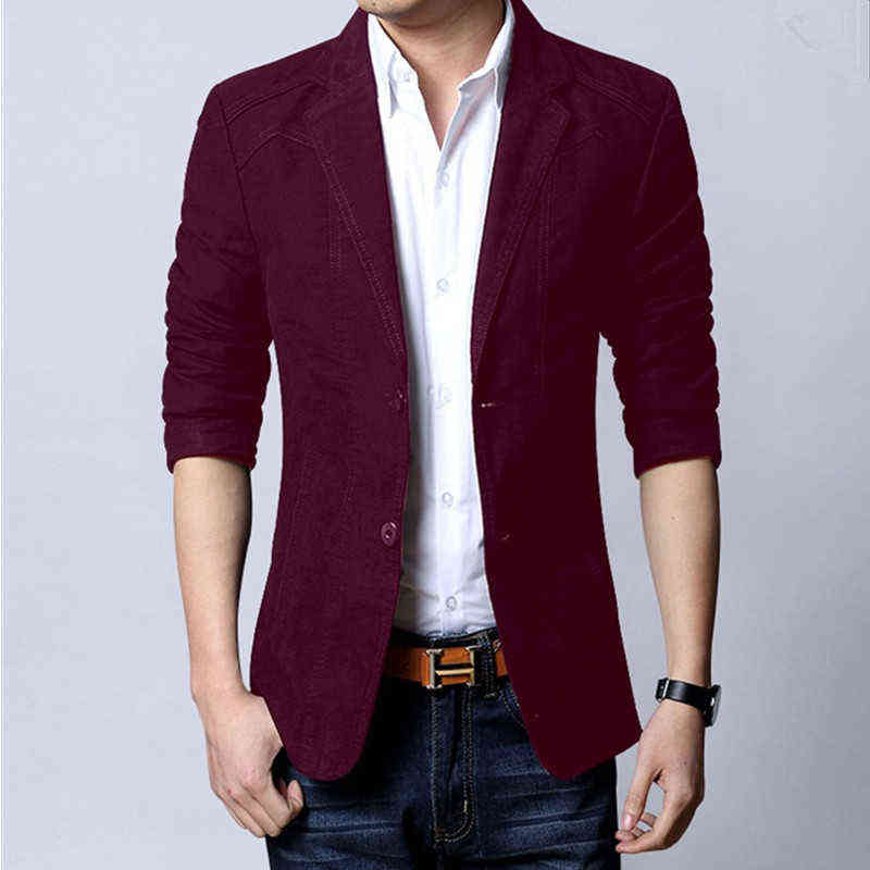 Fashion Men's Casual Boutique Pure Color Business Slim Fit Suit Blazers Jacket Coat 211120