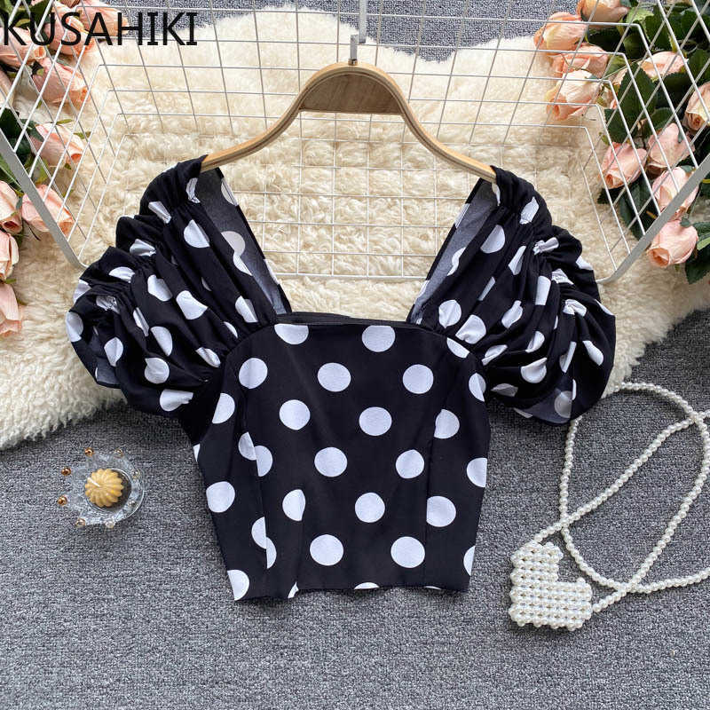 Sweet Dot Women Blouse Korean Pleated Puff Sleeve Square Collar Shirts Summer Slim Short Blusas Mujer 6H289 210603, White
Sweet Dot Women Blouse Korean Pleated Puff Sleeve Square Collar Shirts Summer Slim Short Blusas Mujer 6H289 210603, White