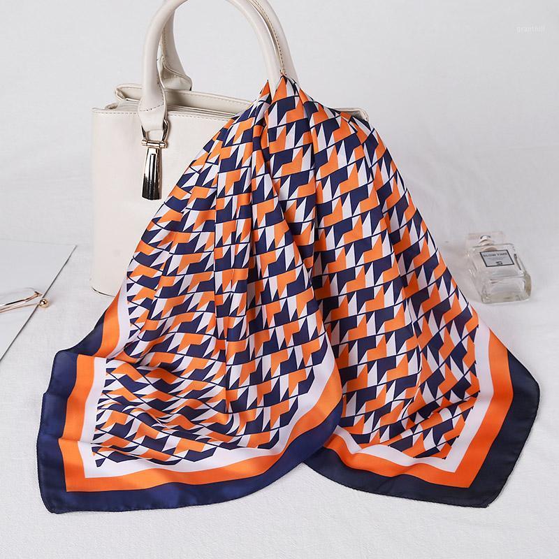 Scarves Fashion Silk Square Scarf Lady Foulard Bandana Shawl Wrap Wave Print Women Neck Hair Spring Neckerchief, Blue;gray 
Scarves Fashion Silk Square Scarf Lady Foulard Bandana Shawl Wrap Wave Print Women Neck Hair Spring Neckerchief, Blue;gray