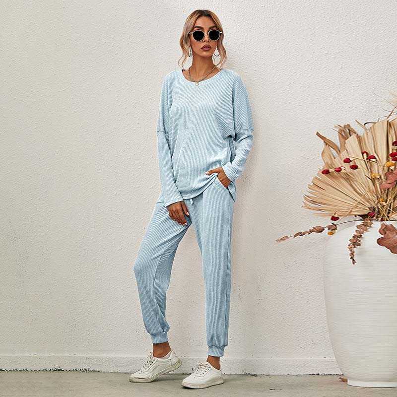 Autumn Winter Loose 2 Piece Set Women Knitted Suit woman Tracksuit Pants Sets sweat suits Outfis Ladies Casual Lounge Wear Y0625