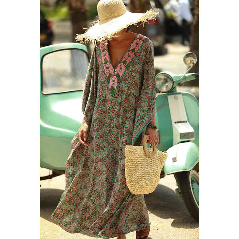 Beach Cover-ups bathing suit cover ups Kaftan Summer Dress Women Wear Swim Suit Cover Up Robe de Plage beach wear Q1241 210420