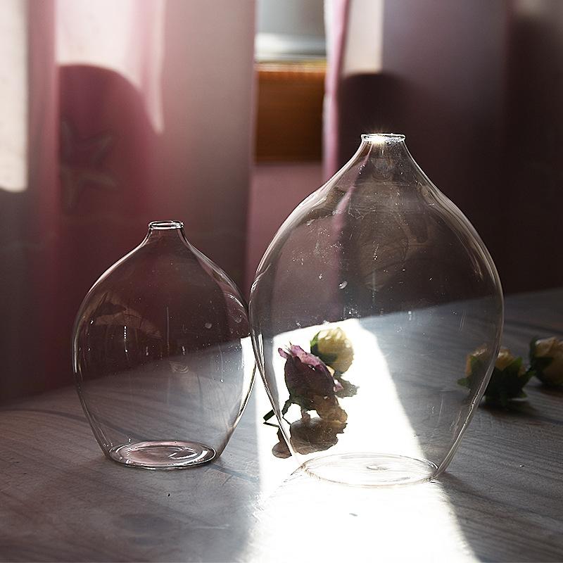 Creative Home Decor Small Cone-Shaped Vase Transparent Glass Flower Vases For Dried Bottle Bar Restaurant Decoration
