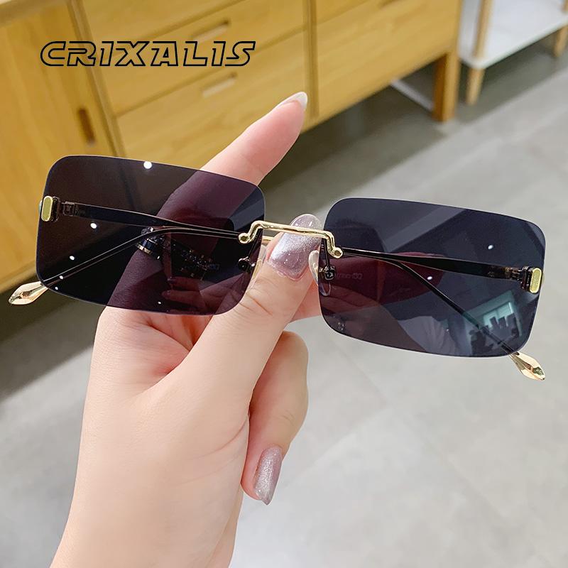Sunglasses CRIXALIS Rimless For Men Vintage Rectangle Sun Glasses Women 2022 Fashion Gradient Alloy Shades Male Female UV400 
Sunglasses CRIXALIS Rimless For Men Vintage Rectangle Sun Glasses Women 2022 Fashion Gradient Alloy Shades Male Female UV400