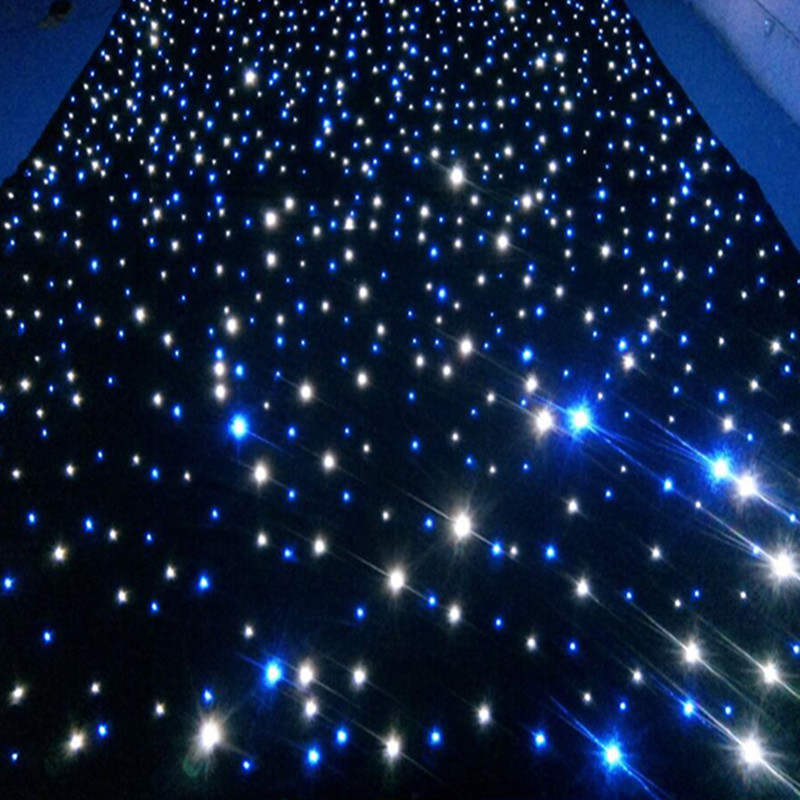 3X6M BlueWhite Color LED Star Curtain Party Decoration Stage Backdrop Cloth With DMX512 Lighting Controller For Wedding Event4482712