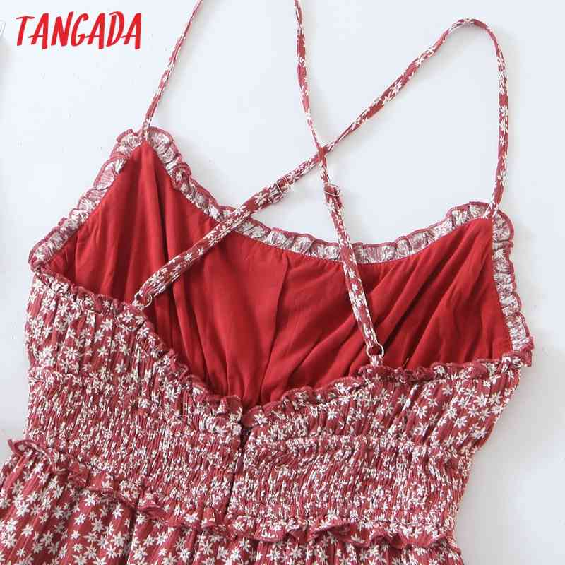 Summer Women Flowers Print Adjustable Spaghetti Strap Ladies Mini Dress Vestidos QW66 210416