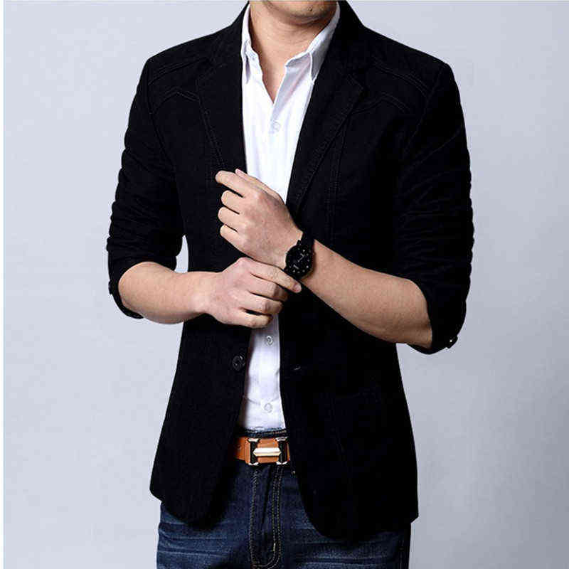 Fashion Men's Casual Boutique Pure Color Business Slim Fit Suit Blazers Jacket Coat 211120