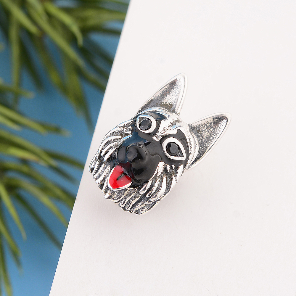 Fit Original Brand Charm Bracelet 925 Sterling Silver Black German Shepherd Beads For Making Women Berloque DIY