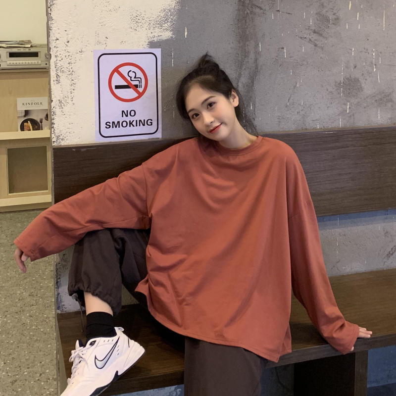 Stylish Women Slim Female Gentle Basic Split Tops All Match Cotton Chic Office Lady High Street T-Shirts 210421